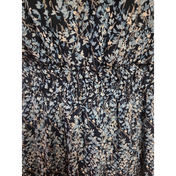 Vintage 90s Nicole Miller New‎ York Floral Midi Dress Smocked Waist V Neck Flowy - Picture 3 of 6